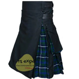 Black & Blue Douglas Two Tone Hybird Kilt Kilt Experts