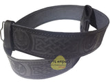 Black Leather Celtic Flower Kilt Belt Kilt Experts