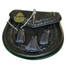Black Leather Celtic Pin Lock Sporran Kilt Experts