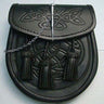 Black Leather Celtic Pin Sporran (For EU Buyers Only) - Kilt Experts