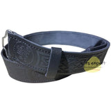 Black Leather Lion Rampant Kilt Belt Kilt Experts