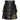 Black Men's Wedding Leather Kilt With Different Tartans In Few Pleats - Kilt Experts