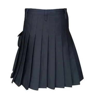 Black Modern Fashion Utility Kilt Kilt Experts