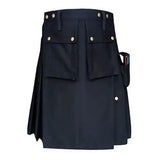 Black Modern Fashion Utility Kilt Kilt Experts