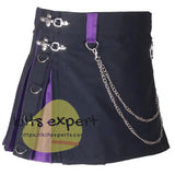 Black & Purple Hybird Women's Kilt Kilt Experts