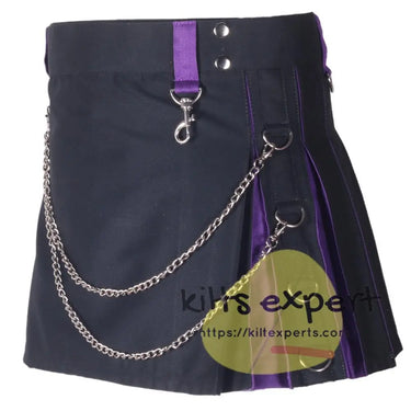 Black & Purple Hybird Women's Kilt Kilt Experts