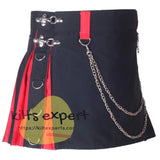 Black & Red Hybird Women's Kilt Kilt Experts