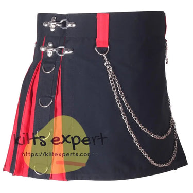 Black & Red Hybird Women's Kilt Kilt Experts