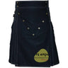 Black V Style Utility Kilt For Men Kilt Experts