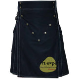 Black V Style Utility Kilt For Men Kilt Experts