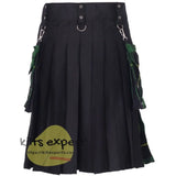 Black & Wallace Hunting Hybird Utility Kilt With Detachable Chain & Pockets - Kilt Experts
