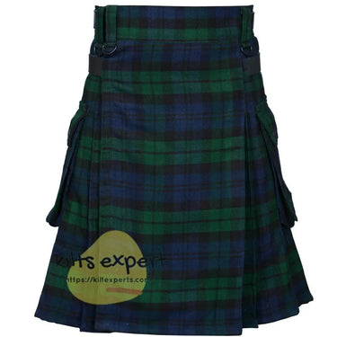Black Watch 16Oz Leather Straps Utility Kilt Kilt Experts