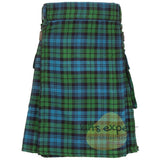Black Watch Ancient Leather Straps Utility Kilt - Kilt Experts