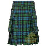 Black Watch Ancient Leather Straps Utility Kilt - Kilt Experts