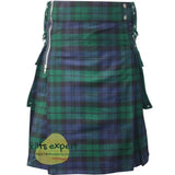 Black Watch Gothic Zipper Utility Kilt Kilt Experts