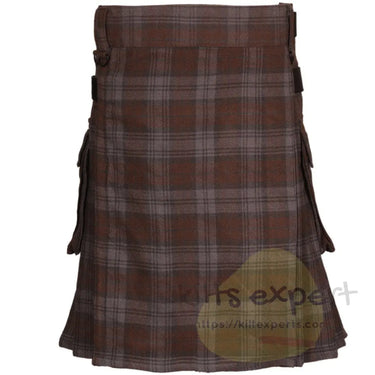 Black Watch Weathered Leather Straps Utility Kilt - Kilt Experts