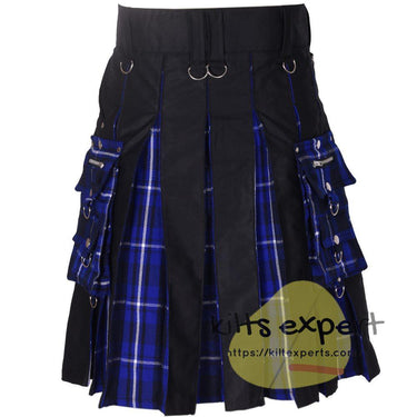 Black Wedding Hybird Kilt With Detachable Chain - Kilt Experts