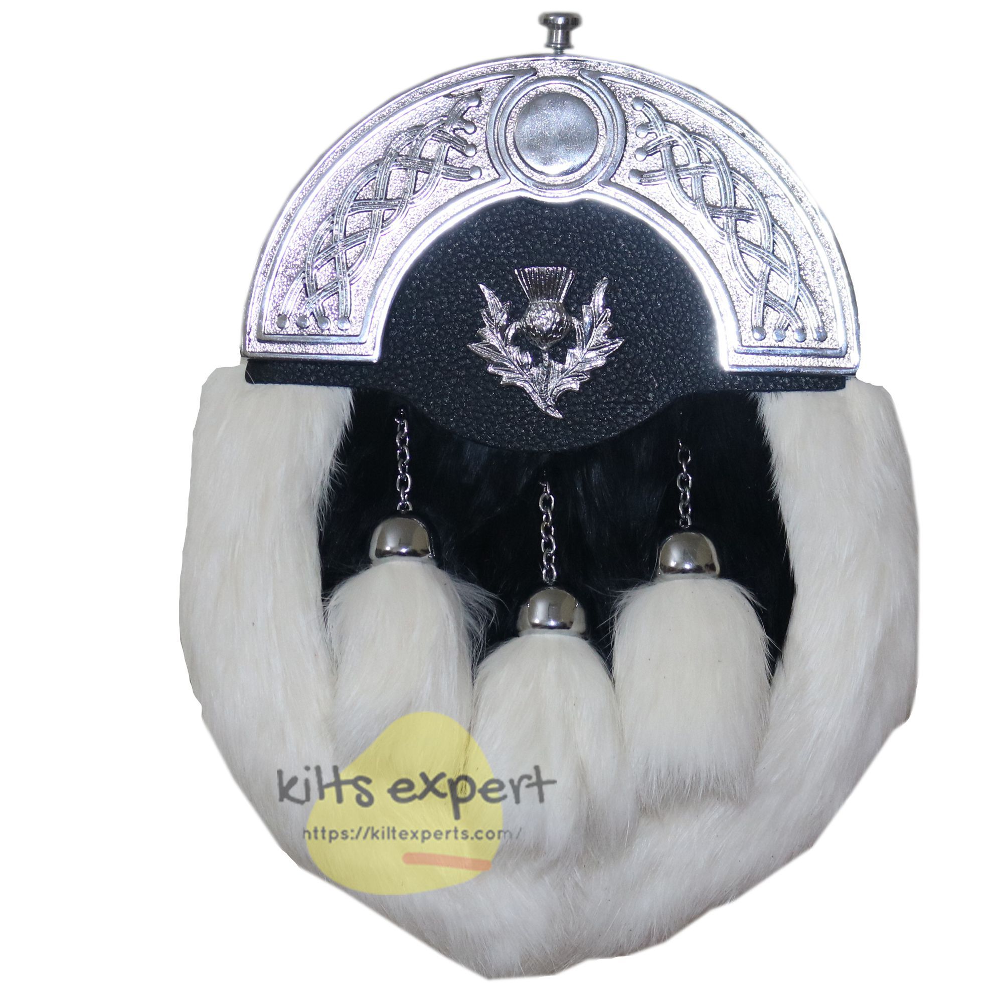 Black & White Fur Rabbit Sporran Kilt Experts