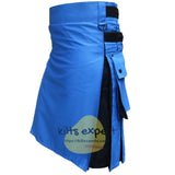 Blue & Black Two Tone hybird Kilt Kilt Experts
