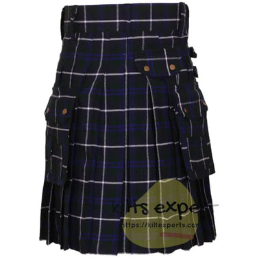 Blue Douglas Tartan Acrylic Wool Heavy 16Oz Utility Kilt - Kilt Experts