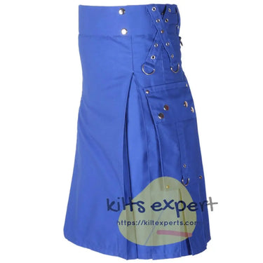 Blue Gothic Zipper Utility Kilt Kilt Experts