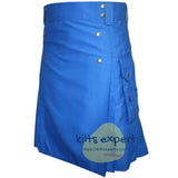 Blue Modern Utility Kilts For Active Men Kilt Experts