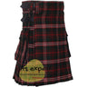Brown Scott Tartan Leather Straps Utility Kilt (Available In Many Tartans) - Kilt Experts