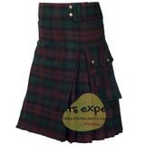 Brown Watch Tartan 16oz heavy Duty Acrylic Wool Kilt for men Kilt Experts