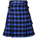 Buffalo Blue/Black Leather Straps Utility Kilt Kilt Experts