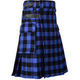 Buffalo Blue/Black Leather Straps Utility Kilt Kilt Experts