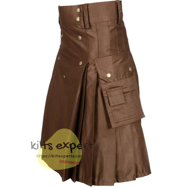 Chocolate Brown 5 Button Utility Kilt Kilt Experts