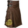 Chocolate Brown Leather Straps Modern Utility Kilt Kilt Experts