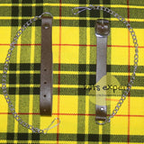 Chocorate Brown Three Teasal Leather Sporrans With Chain & Belt - Buchanan Tartan Kilt Experts