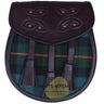 Chocorate Brown Three Teasal Leather Sporrans With Chain & Belt - Gunn Ancient Tartan Kilt Experts