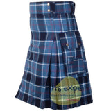 Clan Blue Tartan 16Oz Acrylic Wool Utility Kilt Kilt Experts