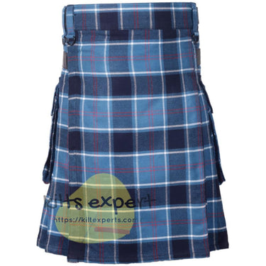 USA Navy Tartan 16oz heavy Duty Acrylic Wool Leather Straps Kilt for men Kilt Experts