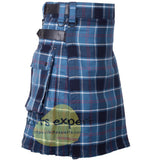 USA Navy Tartan 16oz heavy Duty Acrylic Wool Leather Straps Kilt for men Kilt Experts