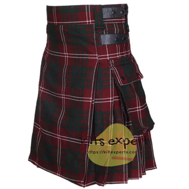 Crawford Tartan Leather Straps Utility Kilt (Available In Many Tartans) - Kilt Experts