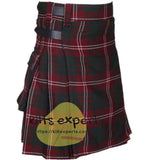 Crawford Tartan Leather Straps Utility Kilt (Available In Many Tartans) - Kilt Experts