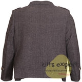 Grey Tweed Wool Argyle Kilt Jacket With 5 Button Vest - Kilt Experts