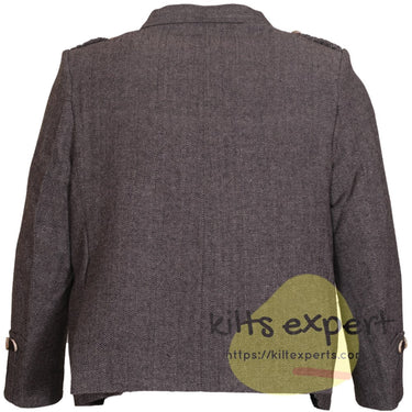 Grey Tweed Wool Argyle Kilt Jacket With 5 Button Vest - Kilt Experts