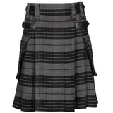 Grey Watch Acrylic Wool 16oz Leather Straps Kilt For Men's Kilt Experts