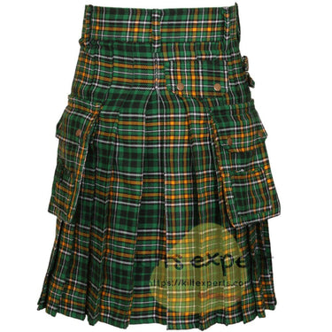 Ireland National Tartan Acrylic Wool Heavy 16Oz Utility Kilt - Kilt Experts