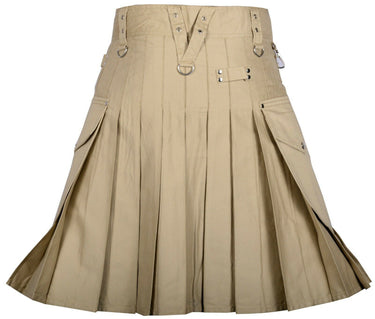 Khaki Cargo Utility Kilts For Men Kilt Experts