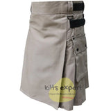 Khaki Leather Straps Utility Kilts For Active Men Kilt Experts