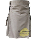 Khaki Leather Straps Utility Kilts For Active Men Kilt Experts
