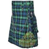 Lamont Ancient Tartan 16OZ Stud Kilt With Detachable Chain & Pockets Kilt Experts
