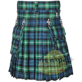 Lamont Ancient Tartan 16OZ Stud Kilt With Detachable Chain & Pockets Kilt Experts