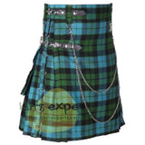 Mackay Ancient Tartan 16OZ Stud Kilt With Detachable Chain & Pockets Kilt Experts