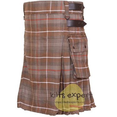 Mackenzie Weathered Leather Straps Utility Kilt - Kilt Experts